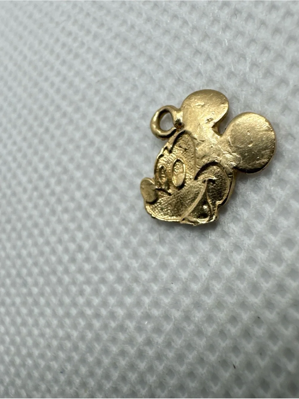 Vintage 14k Yellow Gold Disney Mickey Mouse Head Face Charm Pendant Cartoon